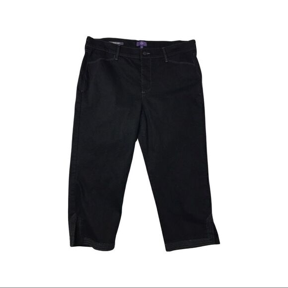 NYDJ Black Ariel Crop Pants Lift & Tuck Technology Size 12 - Picture 1 of 8